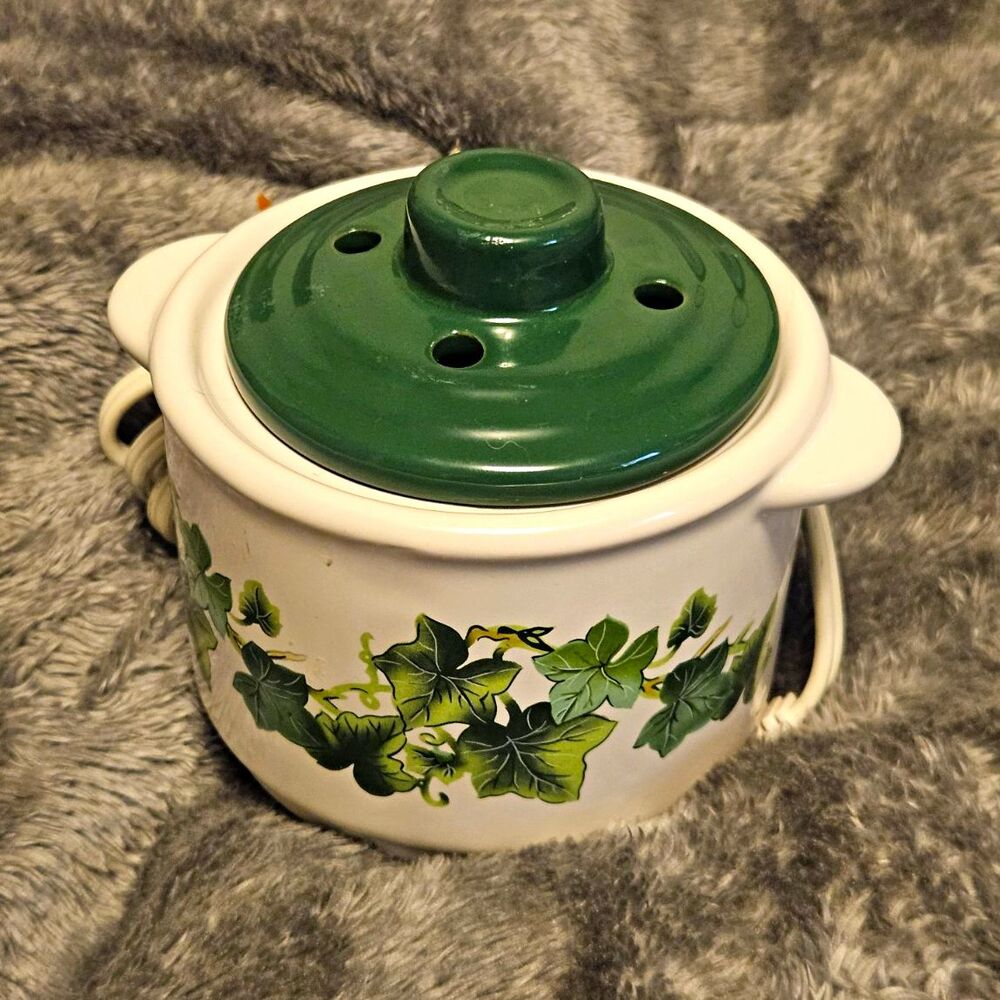 Vintage Potpourri Simmer Pot Electric Florasense - Green Ivy - Tested - Works